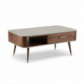 Table basse en bois avec tiroir dimensions 120 x 60 x 45cm finition marron