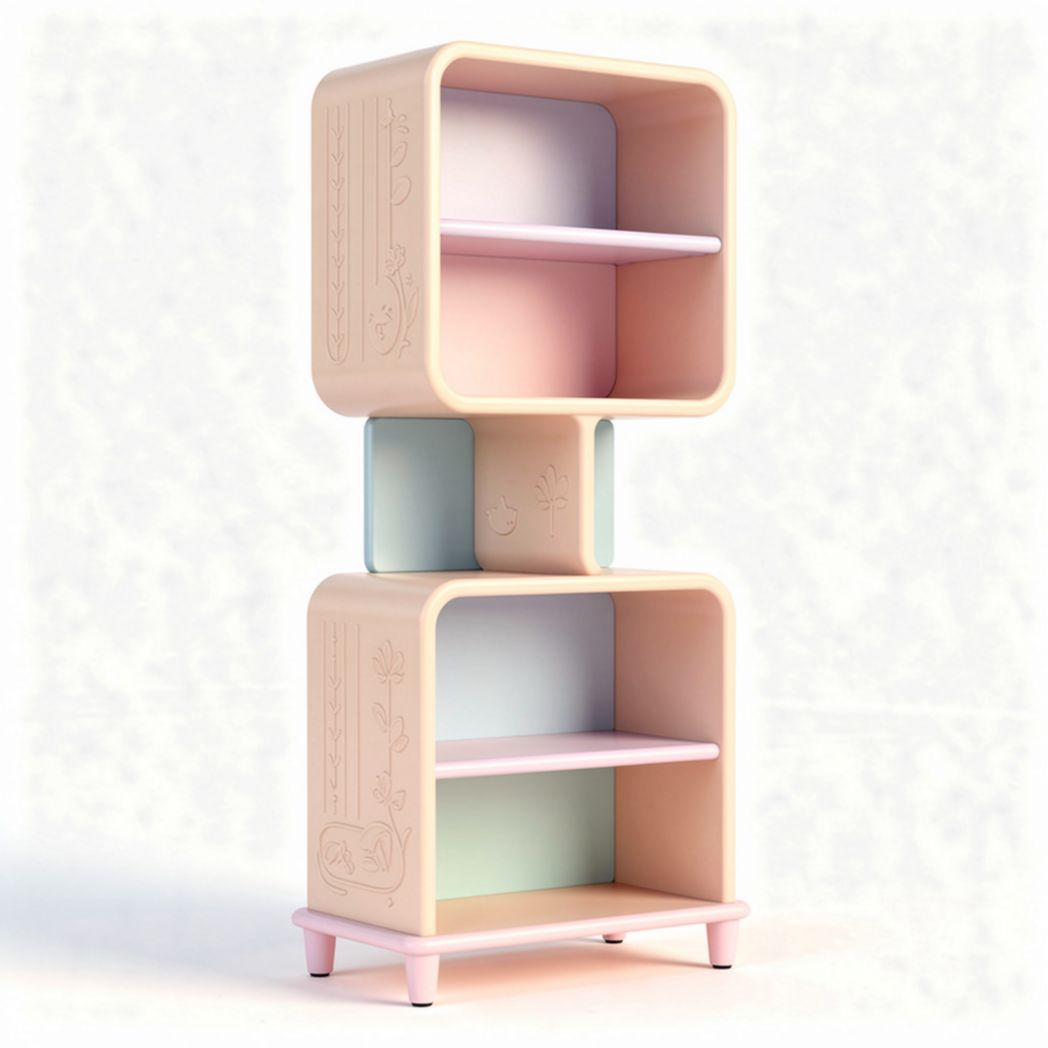 Étagère en plastique pour enfants avec trois compartiments multicolores 50 x 30 x 100cm