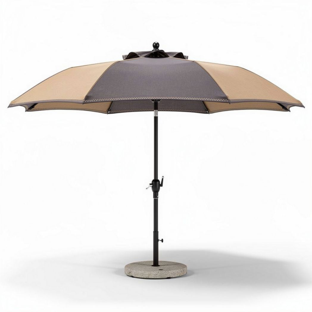 Parasol rectangulaire en polyester résistant 200 x 200 x 250cm couleurs beige et gris