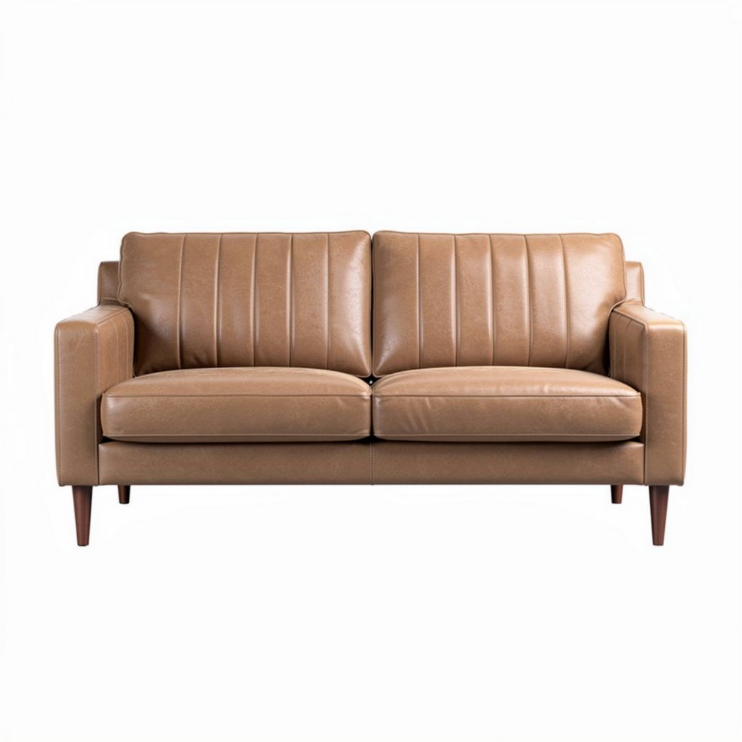 Canapé en cuir marron 190 x 90 x 85cm pour salon moderne