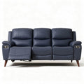 Canapé en cuir bleu foncé avec fonctionnalités de relaxation 180 x 90 x 100cm