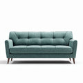 Canapé trois places en tissu bleu canard 180 x 80 x 85cm pour salon
