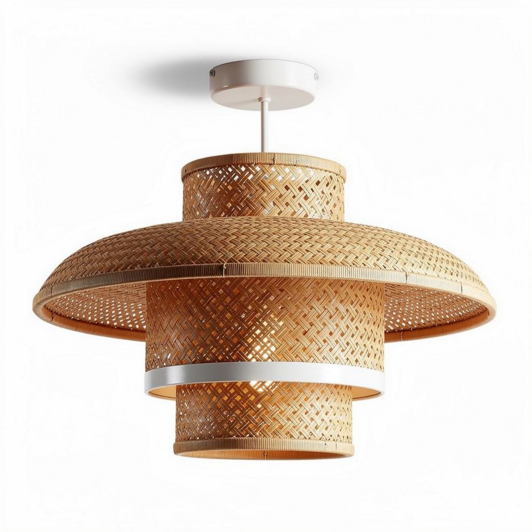 Suspension en bambou de 40 x 40 x 30 cm pour décoration intérieure moderne